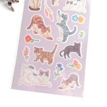 Load image into Gallery viewer, Sticker colection &quot;cat day stationery&quot; sticker from Japan by DAISO
