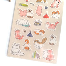 Load image into Gallery viewer, Sticker colection &quot;cat day stationery&quot; sticker from Japan by DAISO
