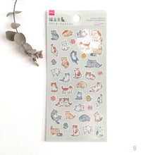 Load image into Gallery viewer, Sticker colection &quot;cat day stationery&quot; sticker from Japan by DAISO
