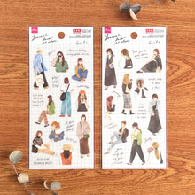 Load image into Gallery viewer, Journal deco sticker &quot;Girl/Pair&quot; from Japan DAISO
