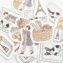 Lade das Bild in den Galerie-Viewer, Washi flake sticker &quot;Strolling around Paris&quot; from Japan&lt;Furukawashiko&gt;
