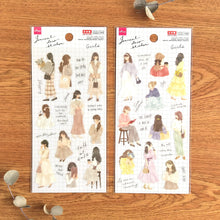 Load image into Gallery viewer, Journal deco sticker &quot;Girl/Pair&quot; from Japan DAISO
