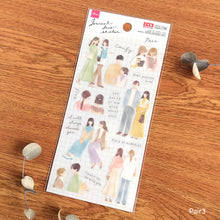 Load image into Gallery viewer, Journal deco sticker &quot;Girl/Pair&quot; from Japan DAISO
