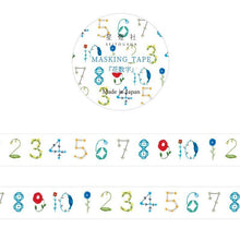 Carica l&#39;immagine nel visualizzatore di Gallery, Masking tape Washi tape&quot;flower numbers&quot; by Seitousha from Japan
