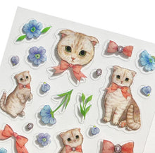 Load image into Gallery viewer, Miki Takei mondo clear sticker &quot;Ginger cat/Munchkin&quot; from Japan by Clothes Pin
