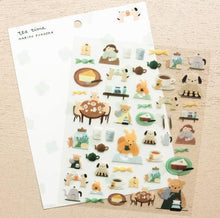 Lade das Bild in den Galerie-Viewer, Clear sticker &quot;Mariko Fukuoka&quot;- tea time- cozyca products Hyogensha
