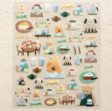 Lade das Bild in den Galerie-Viewer, Clear sticker &quot;Mariko Fukuoka&quot;- tea time- cozyca products Hyogensha
