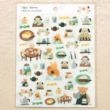 Lade das Bild in den Galerie-Viewer, Clear sticker &quot;Mariko Fukuoka&quot;- tea time- cozyca products Hyogensha
