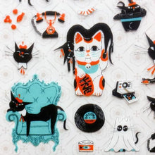 Carica l&#39;immagine nel visualizzatore di Gallery, Clear sticker &quot;Black cat Robin&quot;- With Robin the black cat vol.1- cozyca products Hyogensha
