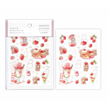 Carica l&#39;immagine nel visualizzatore di Gallery, Masking Die Cut seal , masking sticker &quot;Covered in strawberries&quot; from Japan by Kyowa
