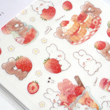 Carica l&#39;immagine nel visualizzatore di Gallery, Masking Die Cut seal , masking sticker &quot;Covered in strawberries&quot; from Japan by Kyowa
