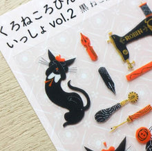 Charger l&#39;image dans la galerie, Clear sticker &quot;Black cat Robin&quot;- With Robin the black cat vol.1- cozyca products Hyogensha
