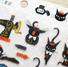 Charger l&#39;image dans la galerie, Clear sticker &quot;Black cat Robin&quot;- With Robin the black cat vol.1- cozyca products Hyogensha
