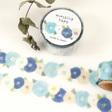 Load image into Gallery viewer, Die cut masking tape -Blue flower- from Japan by mind wave washi tape
