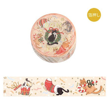 Charger l&#39;image dans la galerie, Christmas limited edition washi tape &quot;Cat Party&quot; By BGM masking tape
