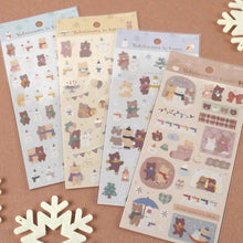 Charger l&#39;image dans la galerie, Sheet sticker &quot;Snowman ＆ bear&quot; by GAIA from Japan
