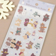 Charger l&#39;image dans la galerie, Sheet sticker &quot;Snowman ＆ bear&quot; by GAIA from Japan
