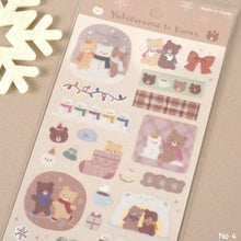 Charger l&#39;image dans la galerie, Sheet sticker &quot;Snowman ＆ bear&quot; by GAIA from Japan
