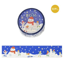 Load image into Gallery viewer, Christmas limited edition washi tape &quot;Make a Snowman&quot; By BGM masking tape
