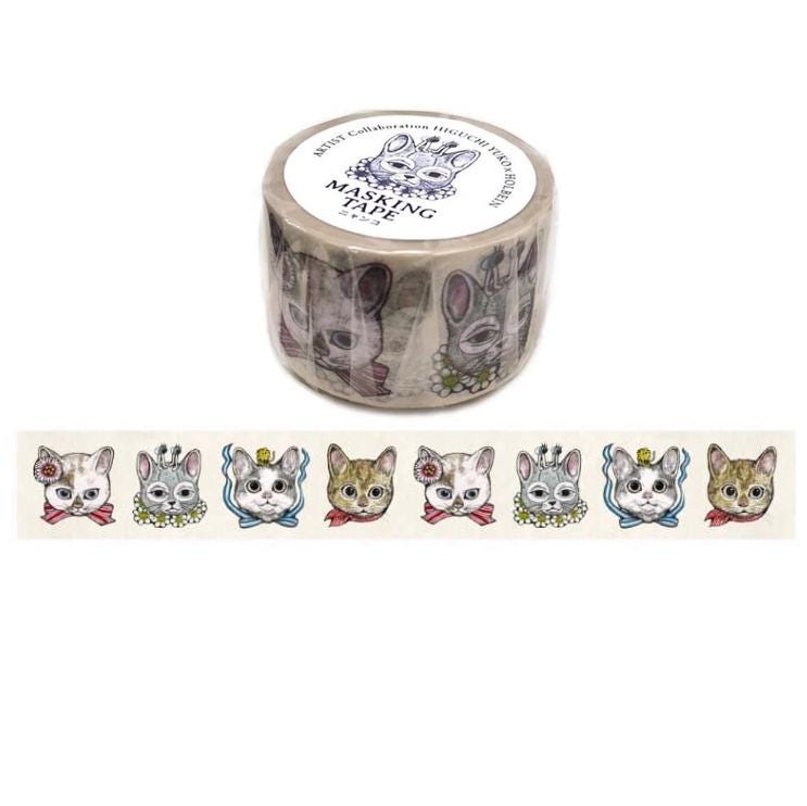 Holbein × Yuko Higuchi Collaboration Masking tape -Cat- byHolbein from Japan