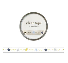 Carica l&#39;immagine nel visualizzatore di Gallery, Clear tape -hokkori hoshi(star)- gold foil clear tape by mind wave from Japan
