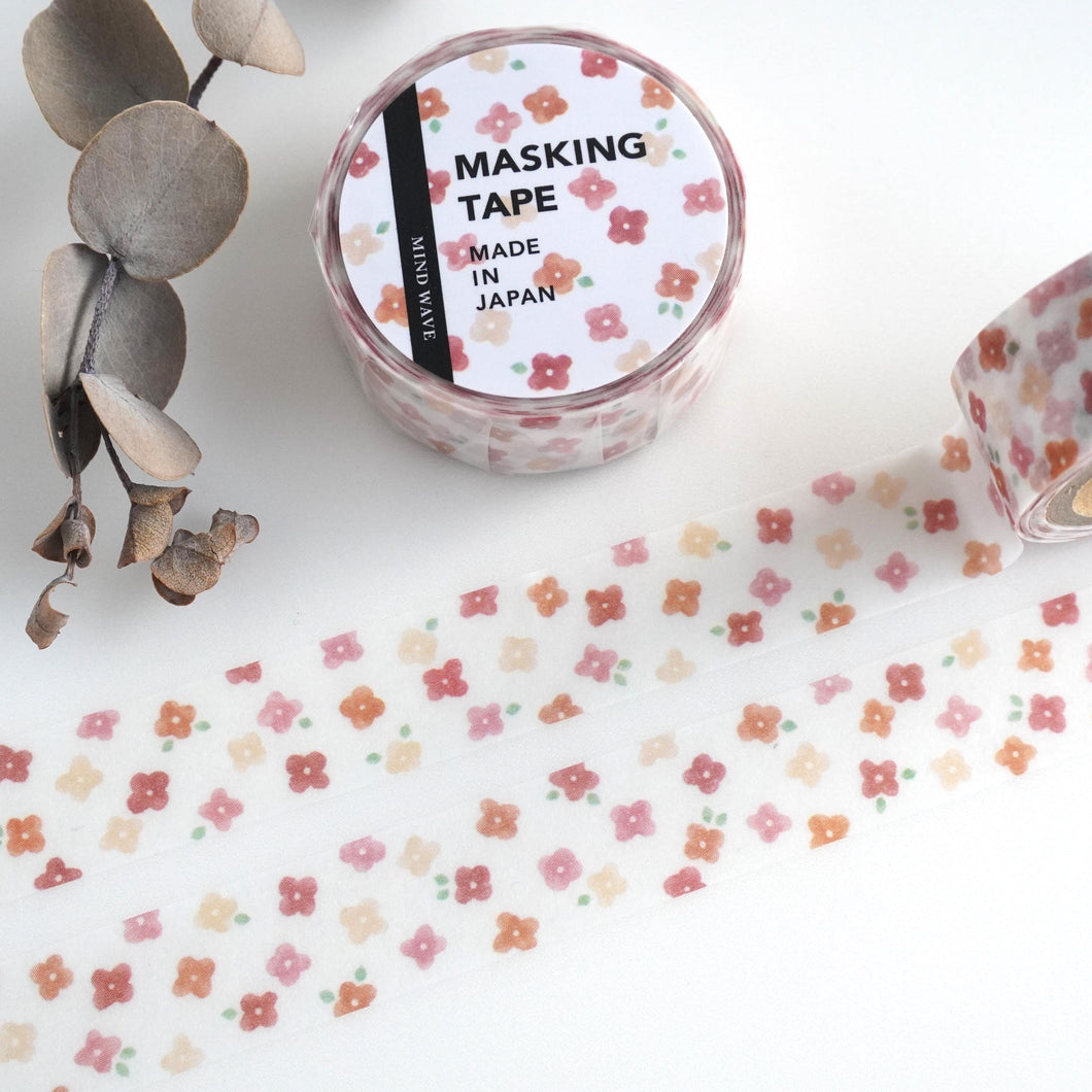 Masking tape -hokkori hana2(flower) washi tape from Japan by mind wave