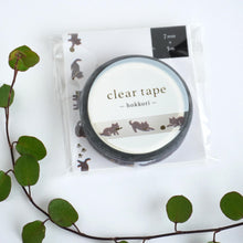 Load image into Gallery viewer, Clear tape -hokkori black cat- gold foil clear tape by mind wave from Japan
