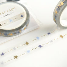 Load image into Gallery viewer, Clear tape -hokkori hoshi(star)- gold foil clear tape by mind wave from Japan
