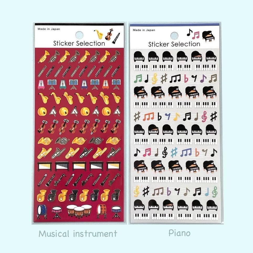 Sticker selection -Musical Instrument/Piano- mini sticker from Japan b ...