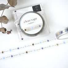 Load image into Gallery viewer, Clear tape -hokkori hoshi(star)- gold foil clear tape by mind wave from Japan
