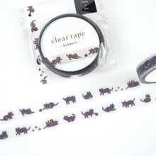 Carica l&#39;immagine nel visualizzatore di Gallery, Clear tape -hokkori black cat- gold foil clear tape by mind wave from Japan
