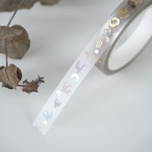 Load image into Gallery viewer, Clear tape -hokkori tori(bird)- gold foil clear tape by mind wave from Japan
