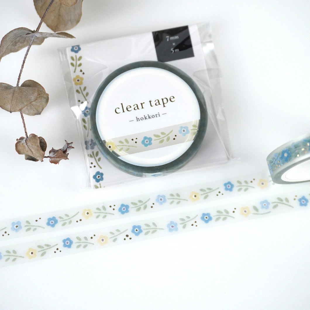 Clear tape -hokkori hana2(flower)- gold foil clear tape by mind wave from Japan