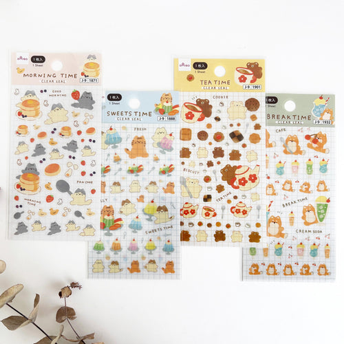 animal clear seal Sheet sticker from Japan by Daiso