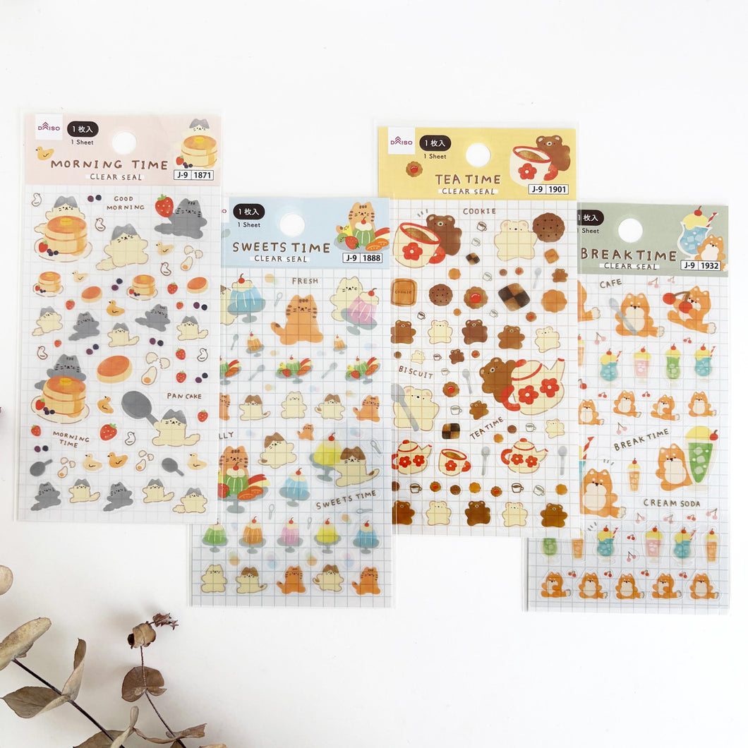 animal clear seal Sheet sticker from Japan by Daiso