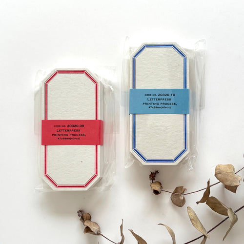 Letterpress Printing Label card Octagonal By Classiky From Japan
