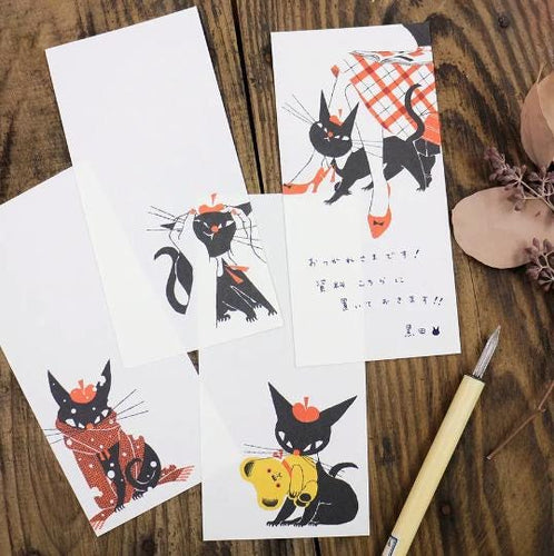 Black cat ROBIN Ippitsusen B (mini letter paper)