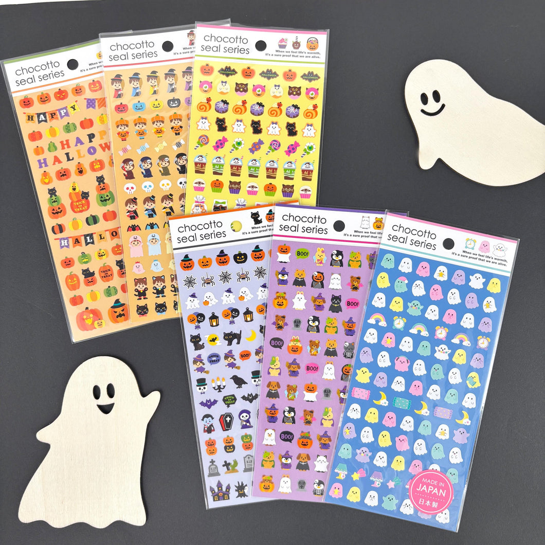 Chocotto seal series Halloween sticker sheet from Japan by GAIA 2025