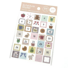 Load image into Gallery viewer, Point Sticker -Date- bear/flower washi sticker from Japan by GAIA
