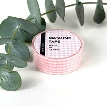 Charger l&#39;image dans la galerie, Masking tape -Pattern 18 Pink checkered- washi tape from Japan by mind wave

