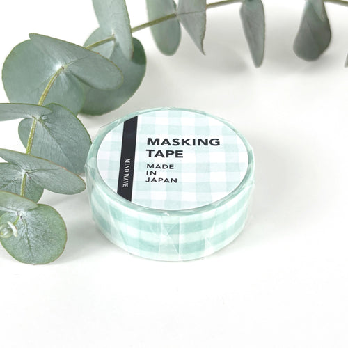Masking tape -Pattern 19 Mint checkered- washi tape from Japan by mind wave