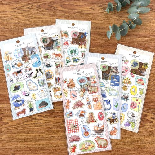 with animals sticker from Japan by mind wave