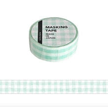 Charger l&#39;image dans la galerie, Masking tape -Pattern 19 Mint checkered- washi tape from Japan by mind wave
