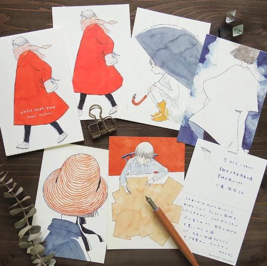Sayuri Fugimaki Post card set -until next time- cozyca products hyougensha