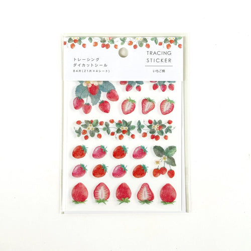 Tracing Die Cut Sticker -strawberries- from Japan by Kyowa