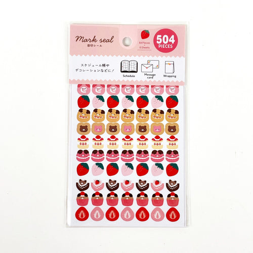 Mark seal mini sticker -Strawberry Animal Sweets-