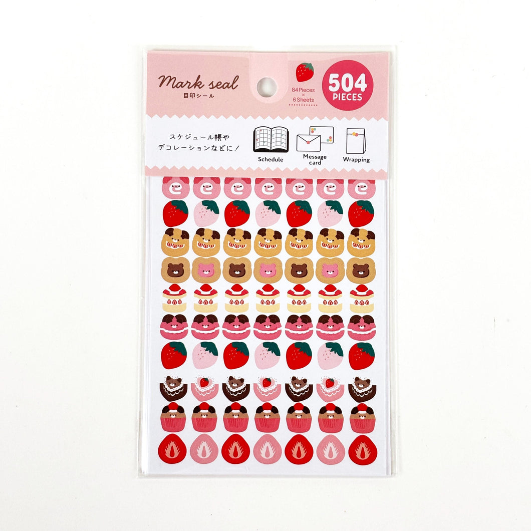 Mark seal mini sticker -Strawberry Animal Sweets-