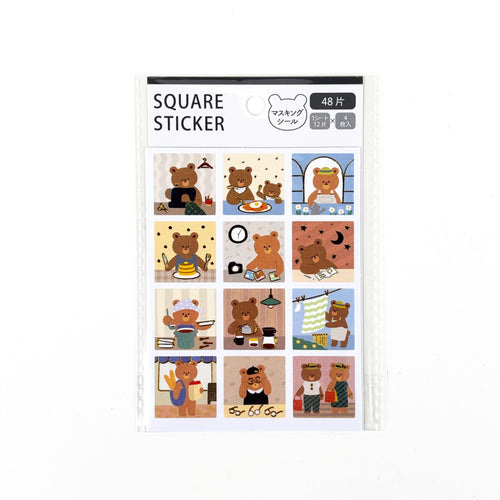 Masking Square sticker -Bear-