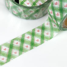 Lade das Bild in den Galerie-Viewer, Masking tape-plaid26-Green Diagonal washi tape from Japan by mind wave
