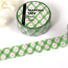 Lade das Bild in den Galerie-Viewer, Masking tape-plaid26-Green Diagonal washi tape from Japan by mind wave
